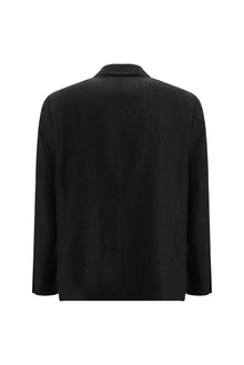 Orta Antrasit Relaxed Fit Rahat Kesim Yünlü Desenli Ceket