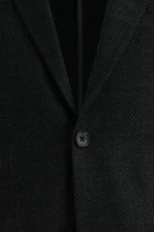 Orta Antrasit Relaxed Fit Rahat Kesim Yünlü Desenli Ceket