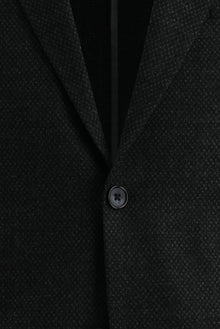 Orta Antrasit Relaxed Fit Rahat Kesim Yünlü Desenli Ceket