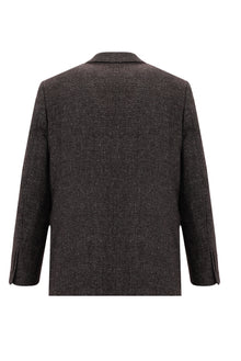 Koyu Bordo Relaxed Fit Rahat Kesim Kuşgözü Spor Keten Ceket