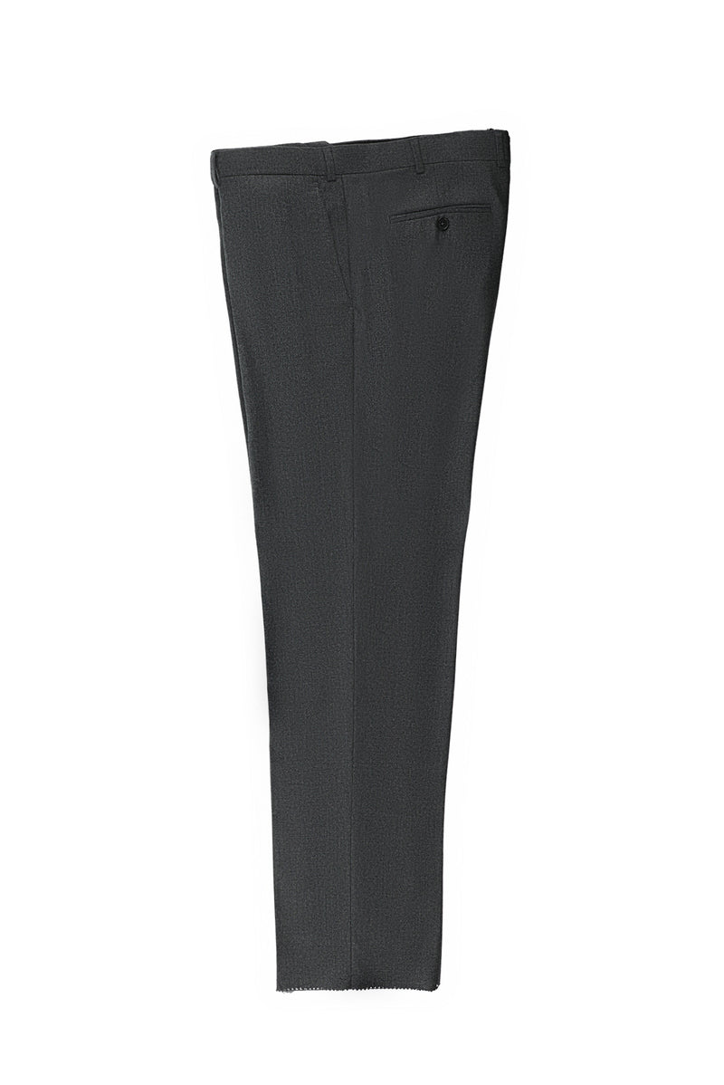 Koyu Füme Regular Fit Yünlü Kaşmirli Flanel Klasik Kumaş Pantolon