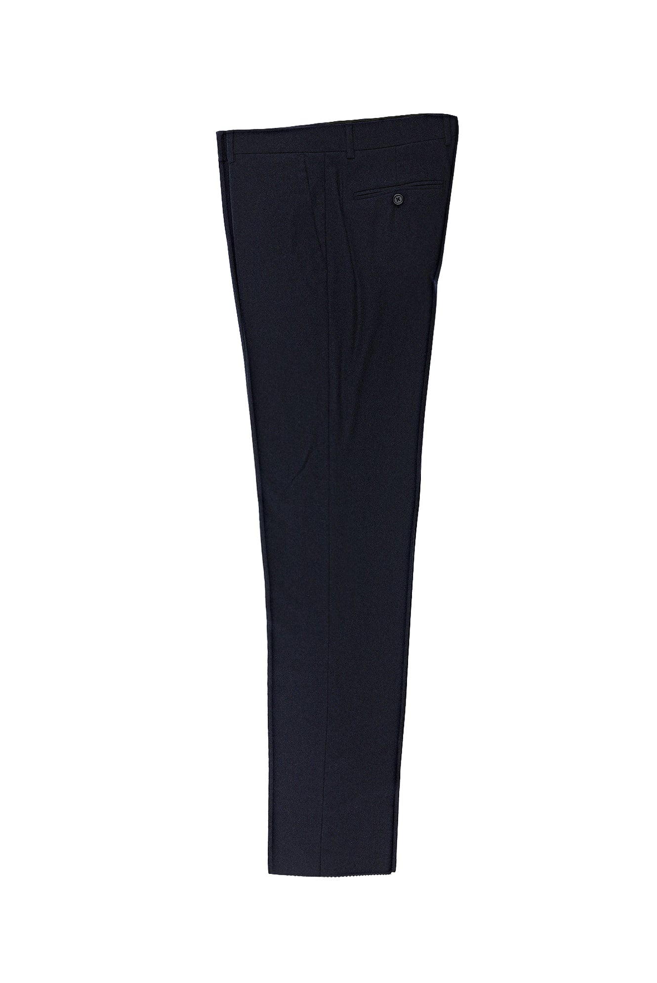 Koyu Lacivert Regular Fit Yünlü Kaşmirli Flanel Klasik Kumaş Pantolon
