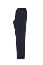 Koyu Lacivert Slim Fit Dar Kesim Beli Lastikli İpli Likralı Pantolon