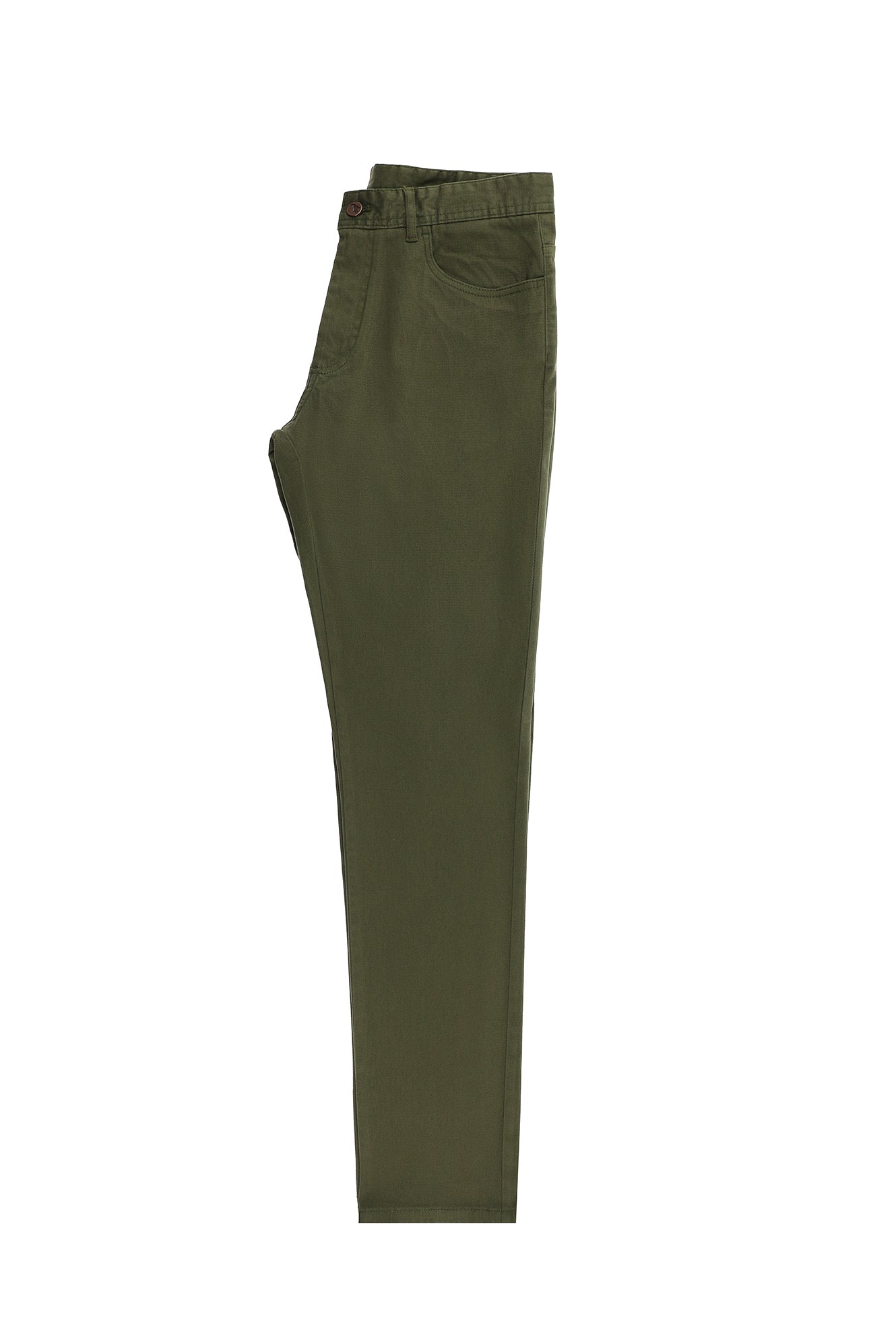 Yağ Yeşili-Olive Regular Fit Desenli Likralı Kanvas / Chino Pantolon