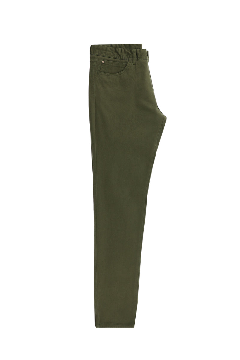 Ya? Ye?ili-Olive Regular Fit Standart Kesim Desenli Likral? Kanvas / Chino Pantolon-Abdullah Ki??l?
