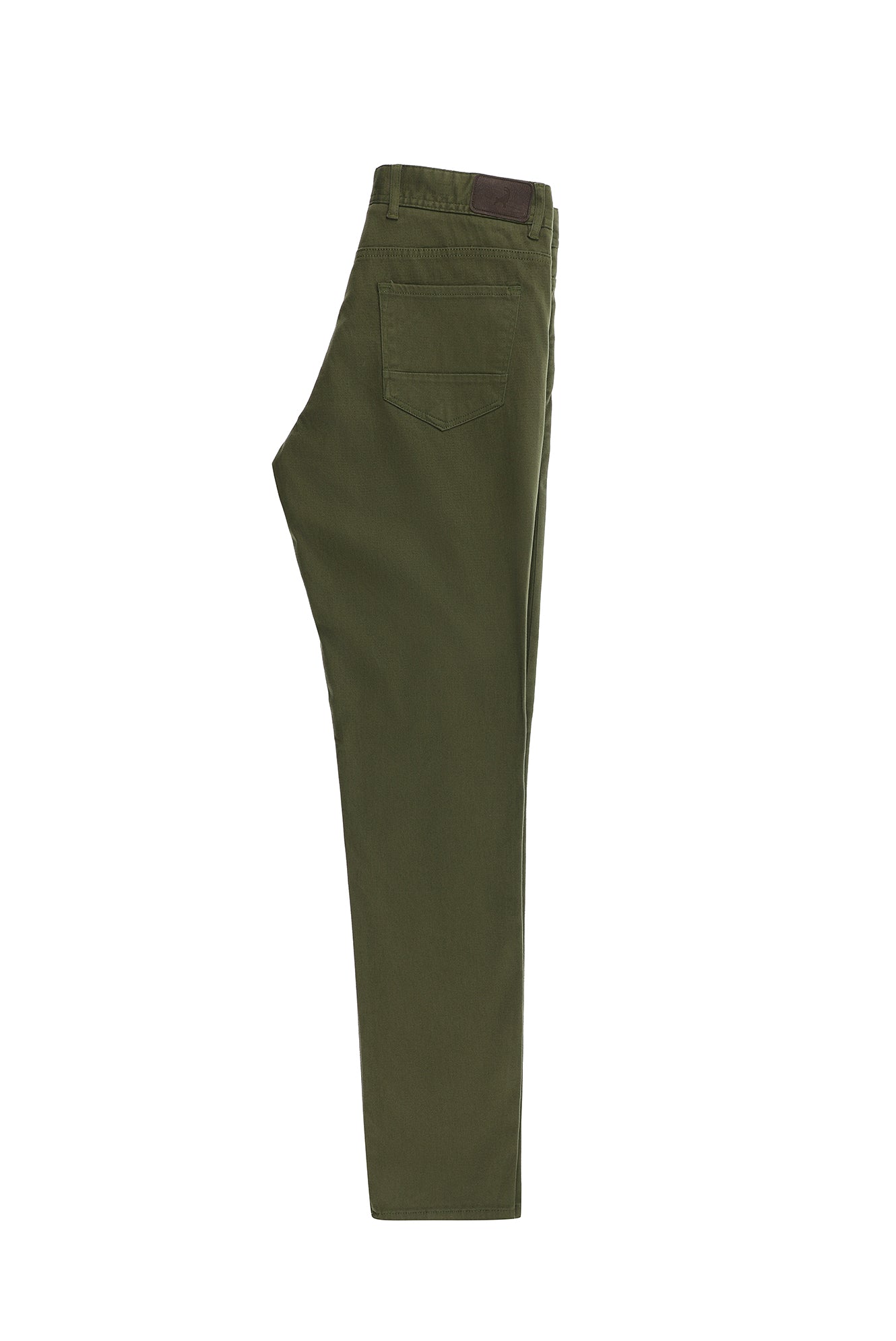 Yağ Yeşili-Olive Regular Fit Desenli Likralı Kanvas / Chino Pantolon