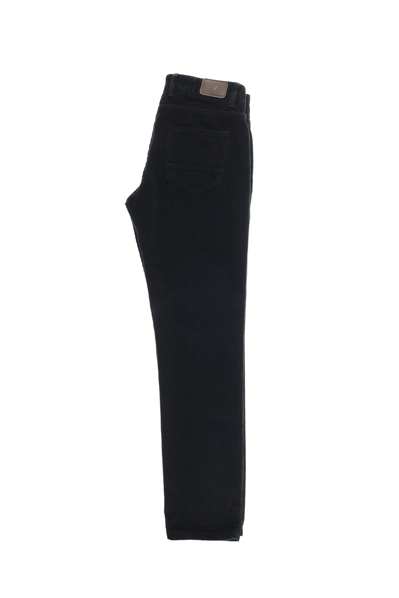 Siyah Regular Fit Pamuk Kadife Pantolon