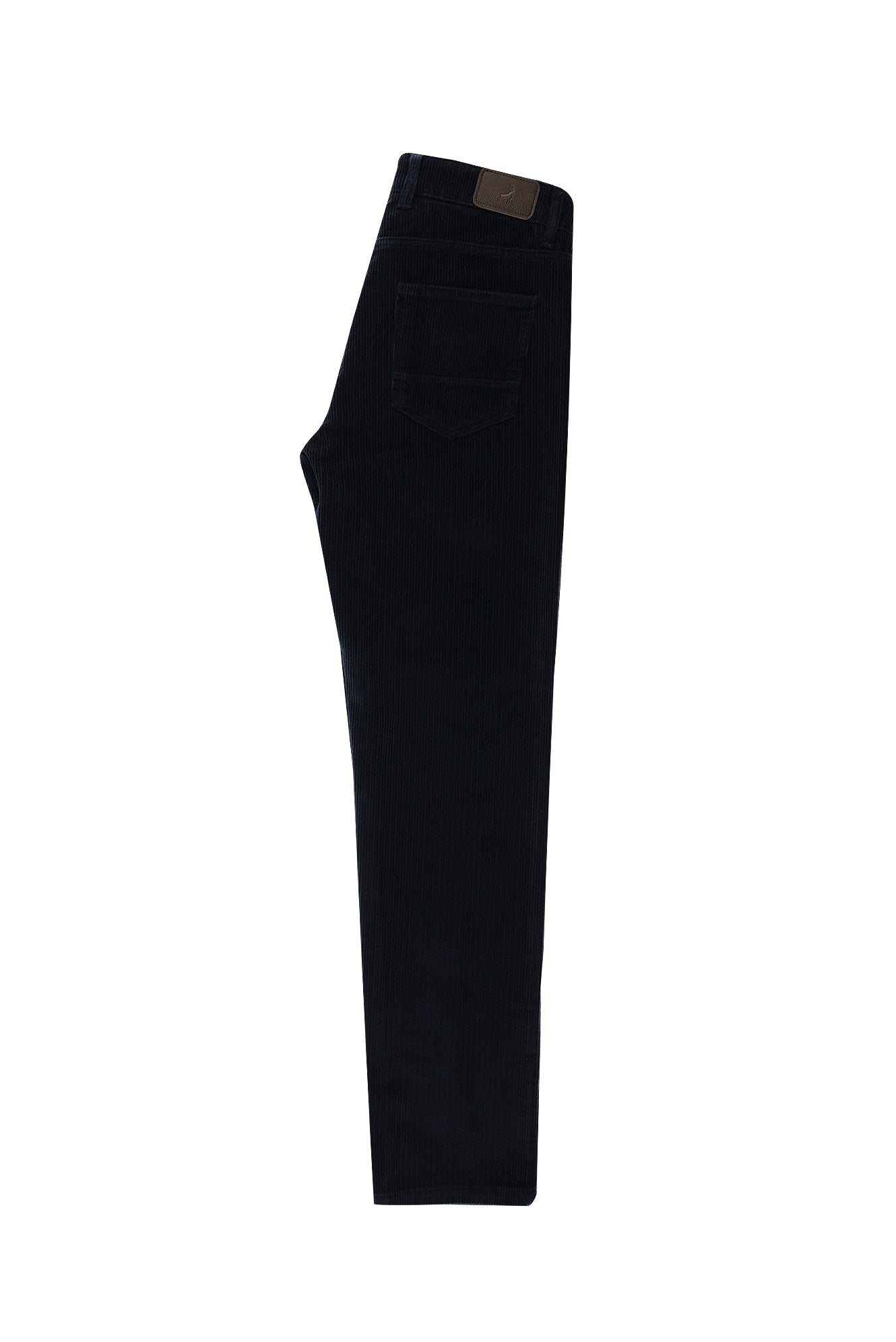 Orta Lacivert Slim Fit Dar Kesim Pamuk Kadife Pantolon