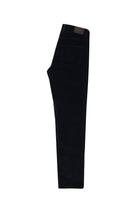Orta Lacivert Slim Fit Dar Kesim Pamuk Kadife Pantolon