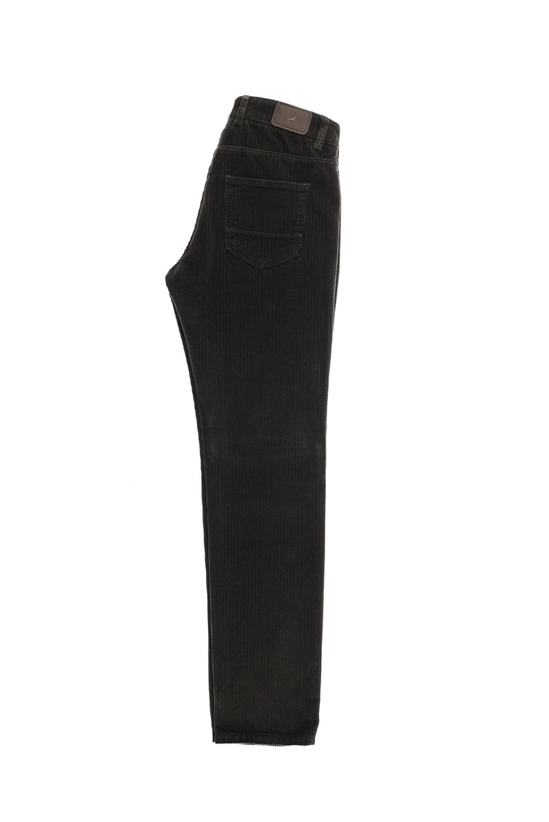 Koyu Kahve Slim Fit Dar Kesim Pamuk Kadife Pantolon