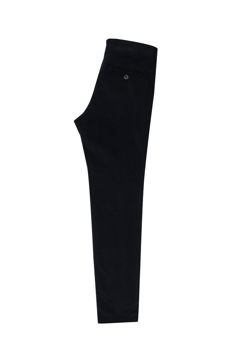 Koyu Lacivert Regular Fit Likralı Kadife Pantolon