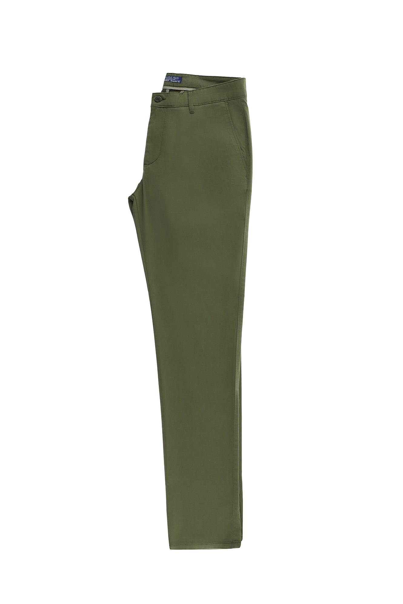 Orta Haki Slim Fit Dar Kesim Likralı Kanvas / Chino Pantolon