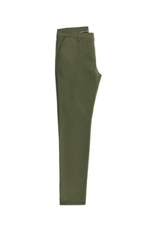 Orta Haki Slim Fit Dar Kesim Likralı Kanvas / Chino Pantolon