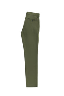 Orta Haki Slim Fit Dar Kesim Likralı Kanvas / Chino Pantolon