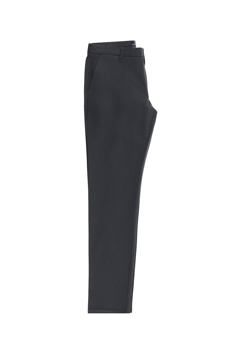 Orta Antrasit Slim Fit Dar Kesim Likralı Kanvas / Chino Pantolon