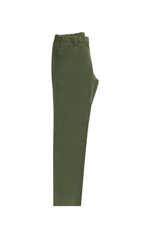 Yağ Yeşili-Olive Regular Fit Beli Lastikli Likralı Pantolon