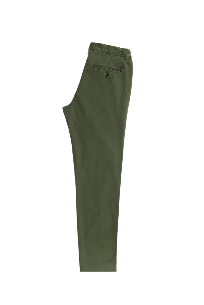 Yağ Yeşili-Olive Regular Fit Beli Lastikli Likralı Pantolon