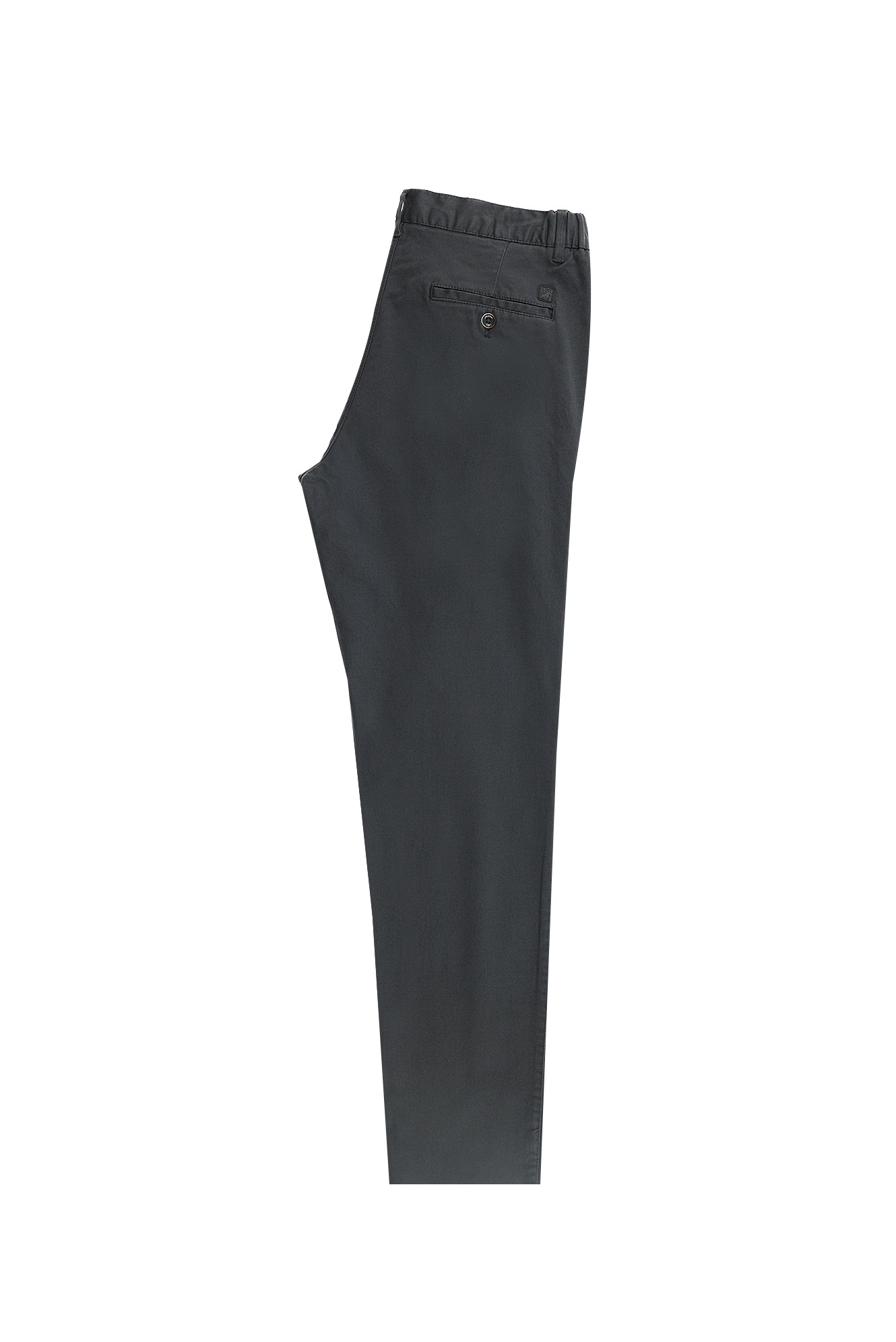 Orta Antrasit Slim Fit Dar Kesim Beli Lastikli Likralı Pantolon
