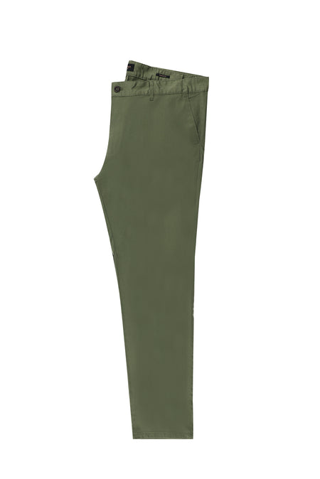 Orta Haki Relaxed Fit Rahat Kesim Likralı Kanvas / Chino Pantolon