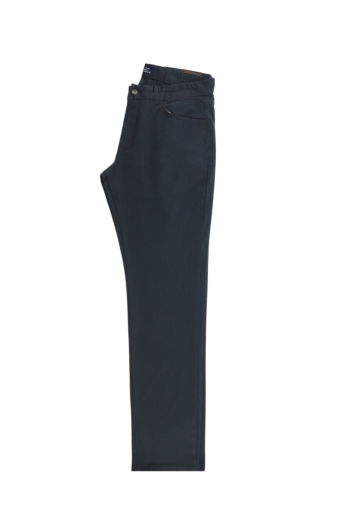 Koyu Lacivert Regular Fit Likralı Kanvas / Chino Pantolon