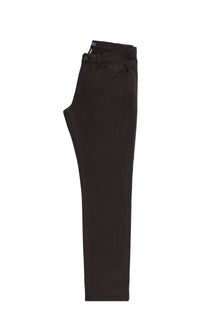 Koyu Kahve Regular Fit Likralı Kanvas / Chino Pantolon