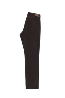 Koyu Kahve Regular Fit Likralı Kanvas / Chino Pantolon