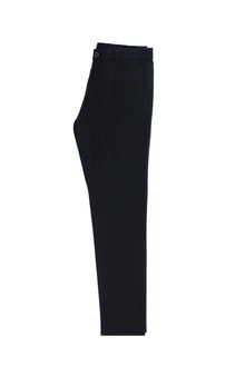 Koyu Lacivert Slim Fit Dar Kesim Desenli Likral? Kanvas / Chino Pantolon-Abdullah Ki??l?