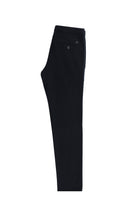Koyu Lacivert Slim Fit Dar Kesim Desenli Likral? Kanvas / Chino Pantolon-Abdullah Ki??l?
