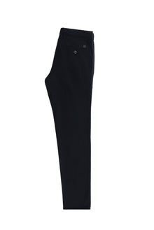 Koyu Lacivert Slim Fit Dar Kesim Desenli Likralı Kanvas / Chino Pantolon