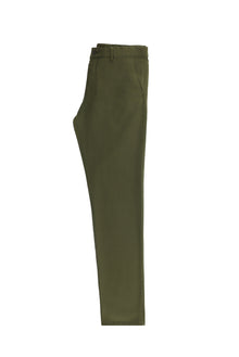 Yağ Yeşili-Olive Slim Fit Dar Kesim Desenli Likralı Kanvas / Chino Pantolon