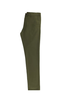 Ya? Ye?ili-Olive Slim Fit Dar Kesim Desenli Likral? Kanvas / Chino Pantolon-Abdullah Ki??l?