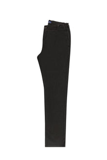 Koyu Kahve Slim Fit Dar Kesim Beli Lastikli Desenli Likralı Pantolon