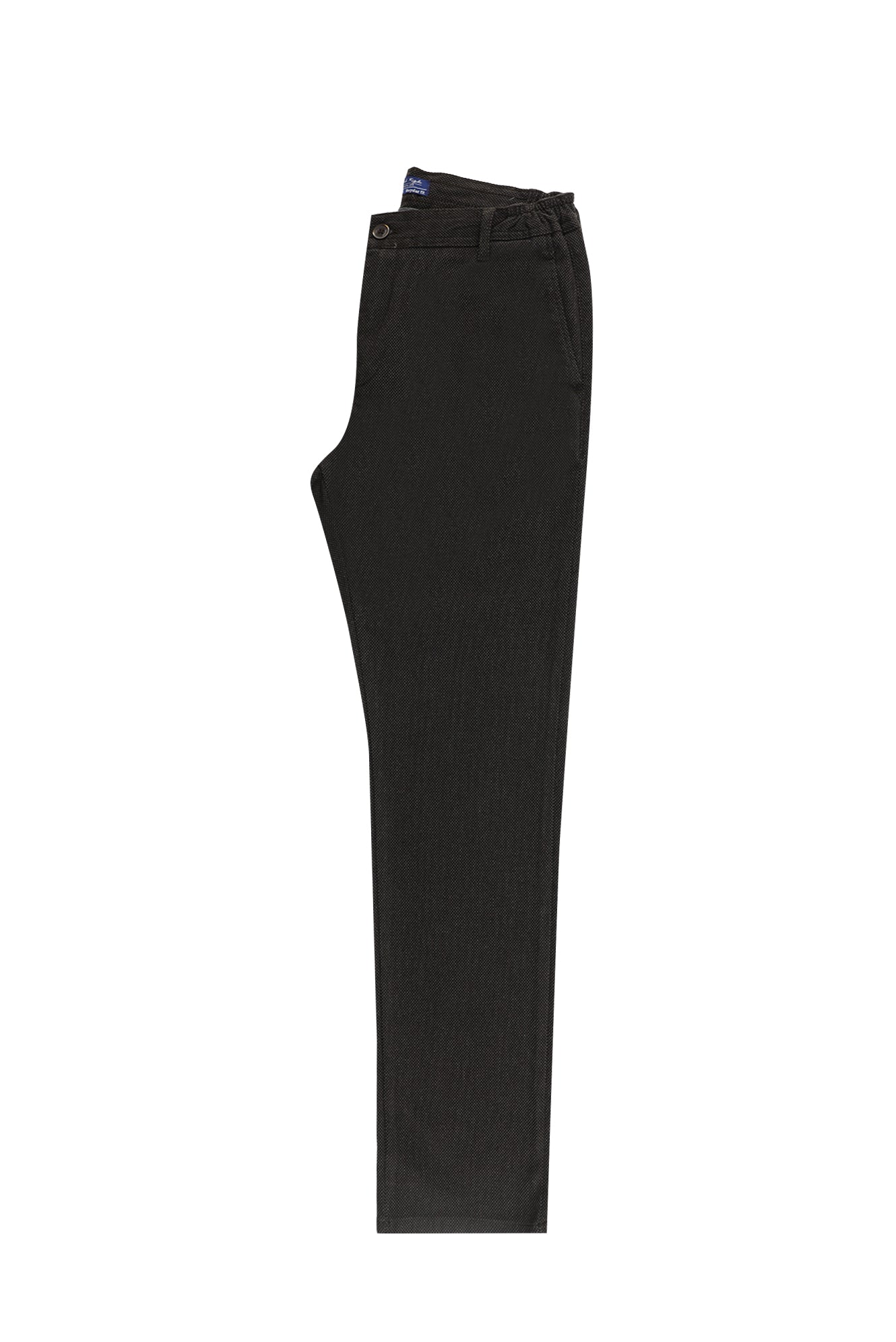 Koyu Kahve Slim Fit Dar Kesim Beli Lastikli Desenli Likral? Pantolon-Abdullah Ki??l?