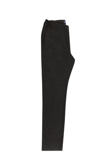 Koyu Kahve Slim Fit Dar Kesim Beli Lastikli Desenli Likral? Pantolon-Abdullah Ki??l?