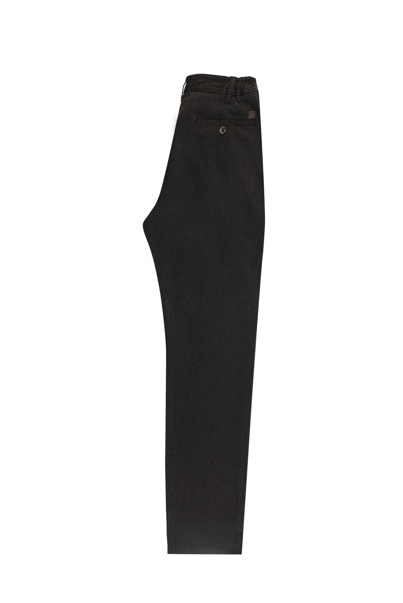 Koyu Kahve Slim Fit Dar Kesim Beli Lastikli Desenli Likral? Pantolon-Abdullah Ki??l?