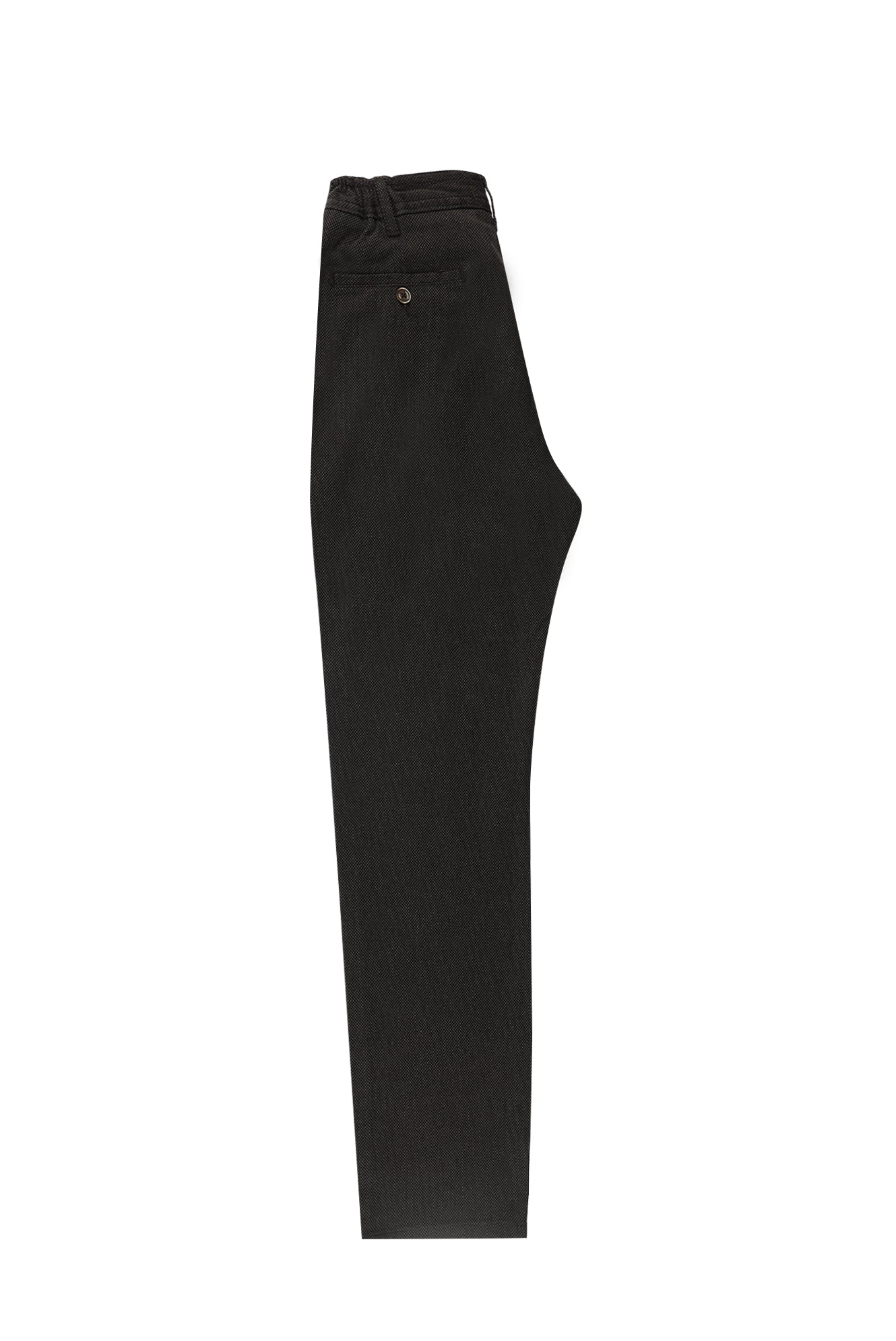 Koyu Kahve Slim Fit Dar Kesim Beli Lastikli Desenli Likralı Pantolon