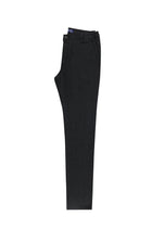 Koyu Antrasit Slim Fit Dar Kesim Beli Lastikli Desenli Likralı Pantolon