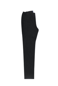 Koyu Antrasit Slim Fit Dar Kesim Beli Lastikli Desenli Likral? Pantolon-Abdullah Ki??l?
