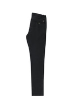 Koyu Antrasit Slim Fit Dar Kesim Beli Lastikli Desenli Likralı Pantolon