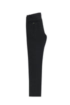 Koyu Antrasit Slim Fit Dar Kesim Beli Lastikli Desenli Likralı Pantolon