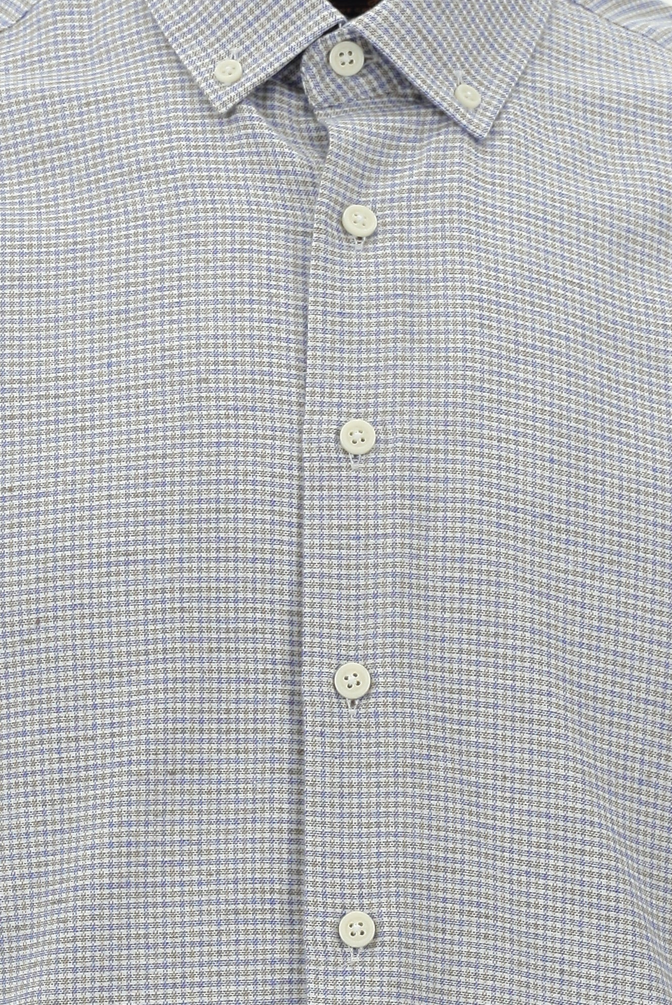 Açık Kahve  Uzun Kol Regular Fit Desenli Pamuklu Gömlek