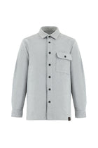 Orta Gri Uzun Kol Oversize Örme Shacket Pamuklu Gömlek