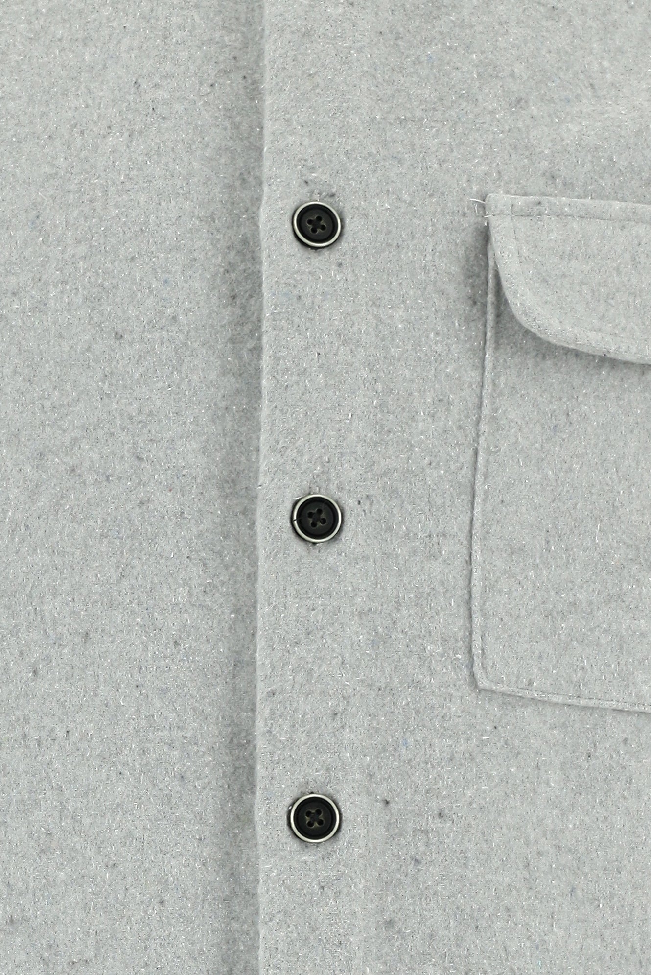 Orta Gri Uzun Kol Oversize Örme Shacket Pamuklu Gömlek