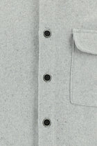 Orta Gri Uzun Kol Oversize Örme Shacket Pamuklu Gömlek