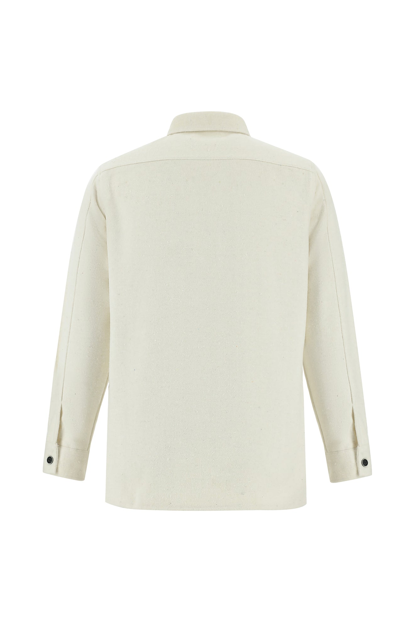 Ekru Uzun Kol Oversize Örme Shacket Pamuklu Gömlek