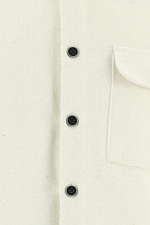 Ekru Uzun Kol Oversize Örme Shacket Pamuklu Gömlek