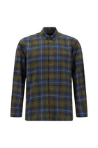 Açık Haki Uzun Kol Regular Fit Ekose Düğmeli Yaka Pamuk Oduncu Gömlek