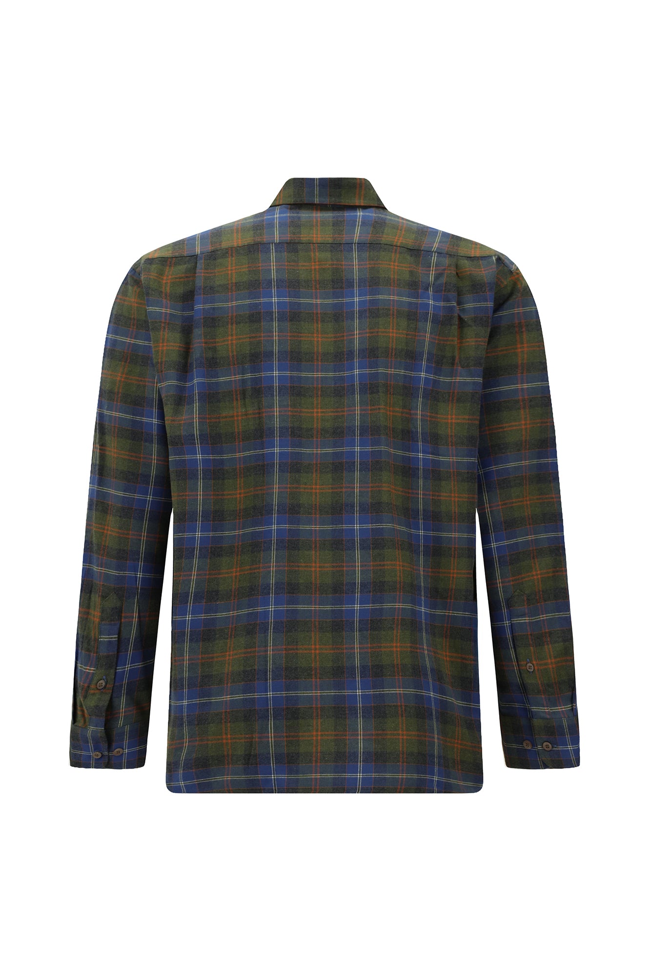 Açık Haki Uzun Kol Regular Fit Ekose Düğmeli Yaka Pamuk Oduncu Gömlek