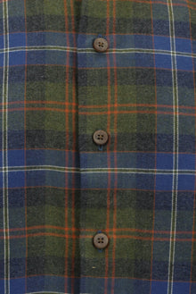 Açık Haki Uzun Kol Regular Fit Ekose Düğmeli Yaka Pamuk Oduncu Gömlek