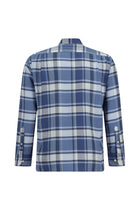 Havacı Mavi Uzun Kol Regular Fit Düğmeli Yaka Oduncu Ekose Pamuklu Kolay Ütülenebilir Gömlek